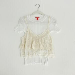 Y2K Layered Lace Cami Top